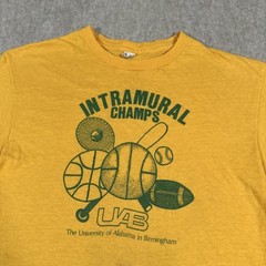 Vintage 70’s UAB Intramural Champs T -Shirt XS? Hanes Yellow Alabama Birmingham