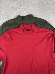 L.L. Bean Base Layer Shirt L-reg Green/red Cotton Turtleneck L/S Basic X2 NWOT
