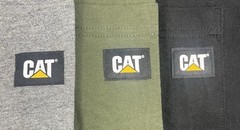 CAT Men’s Pocket Tee Lot of 3 Black, Green & Gray Pick Your Size NWT