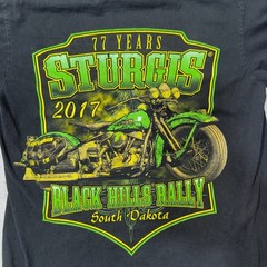 Suna Sturgis 2017 Black Hills Rally South Dakota Graphic T-Shirt Mens Med Black