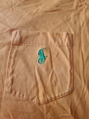 Vtg Polo Ralph Lauren Embroidered Logo T Shirt Apricot Pocket Short Sleeve Med