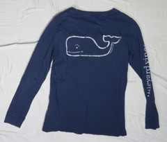 VINEYARD VINES MENS SHIRT NAVY BLUE XXS LONG SLEEVE POCKET TEE 100% COTTON