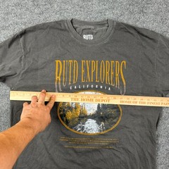 RUTD Explorers California Graphic T-Shirt Mens XL Gray Vintage Wash Nature Tee