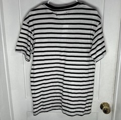 PacSun Men’s M Black/White Striped “No Reason” Crew Neck T-Shirt