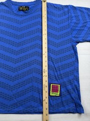 Vtg Breezin Sportswear T-Shirt Blue Single Stitch Geometric Boxy 80s 90s Large