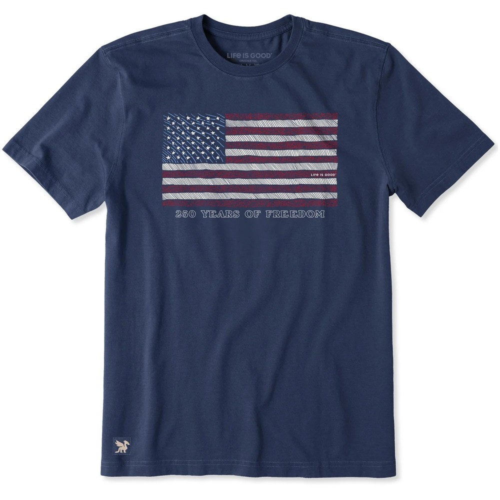 Life is Good. Men’s 250 Years of Freedom Flag Short Sleeve Crusher Tee