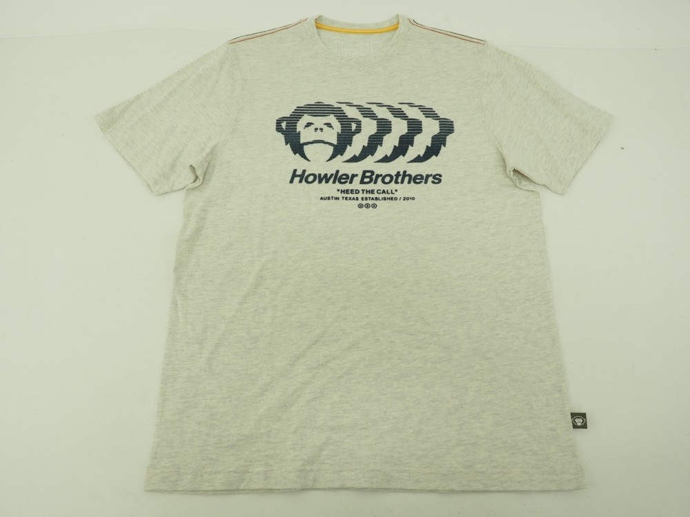 New! Howler Bros Mono Mirage Cotton Blend Tee Shirt Men’s Medium Heather Grey