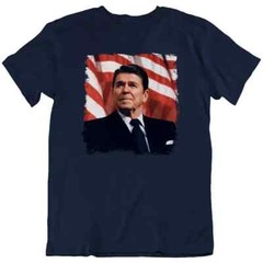 Ronald Reagan Patriotic, American Flag Republican Fan T Shirt Tee Gift New