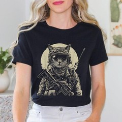 Military Cat Tactical Gear Veteran Soldier Gift T-Shirt For Men Women