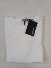 Buck Mason XL Mens White Costa Curved Hem 100% Cotton Crewneck Tee Made USA New