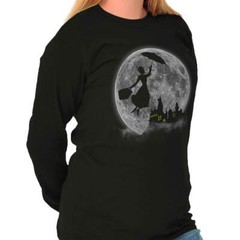 Classic Movie Wizard School Castle Magical Long Sleeve Tshirt Tee for Women