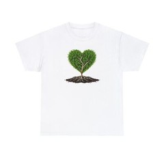 casual T shirt both men and woman T shirt with printed heart tree design markeup