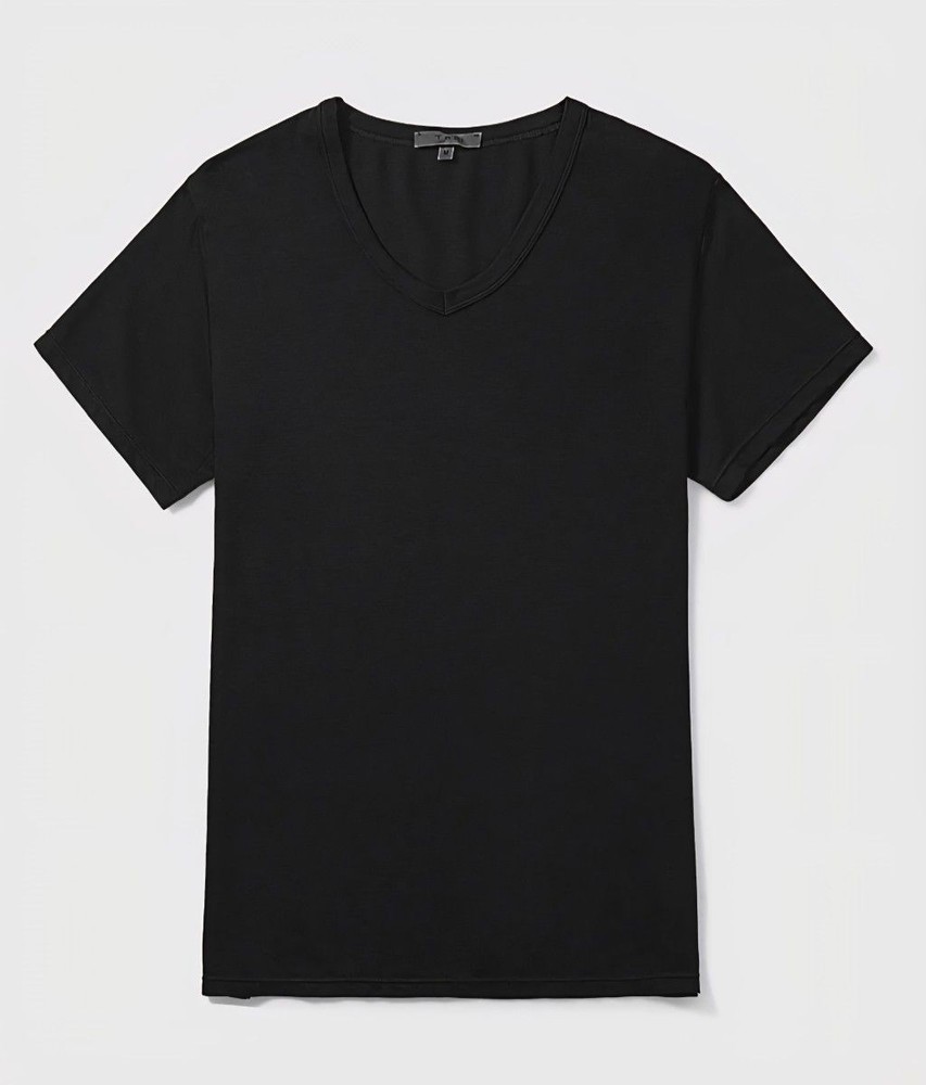 Tani Japan V-Neck Short Sleeve T-Shirt Black 3880 3-Piece Set