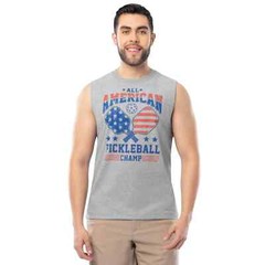 Way to Celebrate Men’s 4th of July Pickleball Champ Graphic Muscle Tank (Medium)