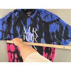 Nike Air Jordan T-Shirt Men Large Black Blue Pink Tie Dye Sport DNA 85 DH8982