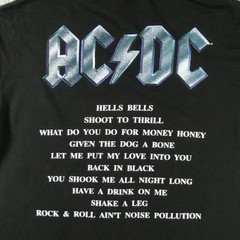 Vintage AC/DC Back In Black Shirt XL Black Band Tour Graphic Tee Double Sided