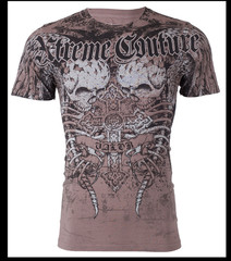 XTREME COUTURE by AFFLICTION Charcoal ROT Short Sleeve Slim Fit T-shirt NWT