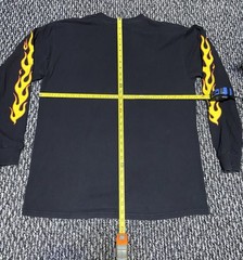 Rare Vintage PornStar Long Sleeve Shirt Flames Skater No Tag Stains See Pics