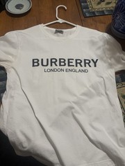 Burberry White Logo T Shirt Size S