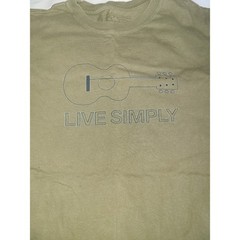Patagonia Mens Live Simply Guitar Graphic T-Shirt Olive Green Organic Cotton M