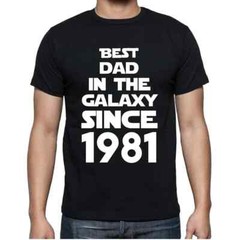 Men’s Graphic T-Shirt Best Dad in the Galaxy Since 1981 43rd Birthday