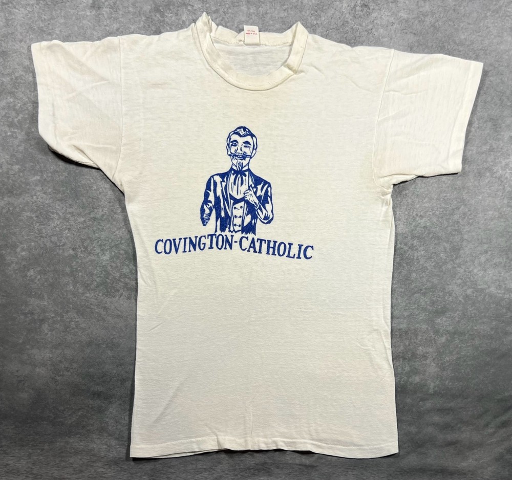 Vintage 50s Russell Southern co Covington Catholic T-Shirt Size M Rare