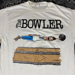 Vintage Sun Brand The Bowler Shirt Mens Sz XL Funny Sports Drawn Art Tee 80s