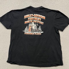 Harley Davidson Shirt Mens 2XL Black Fairbanks Alaska Wolves Screaming Eagle