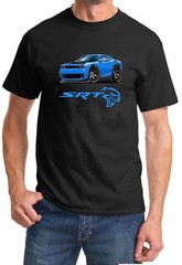 Challenger SRT Hellcat Classic Blue Muscle Car Design Tshirt NEW
