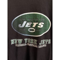 NFL Team Apparel New York Jets Graphic T-Shirt Mens 2XL Black Cotton Tee Y2K