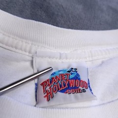 Vtg 90s Planet Hollywood Waikiki Beach Hawaii XL Shirt White Surf Stars Made USA