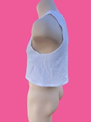 Tom Of Finland art BOTTOM custom embroidery mens white cotton Crop tank top
