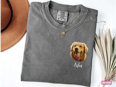 Custom Pet Portrait Comfort Tee Personalized Dog Cat Photo