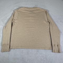 Vintage Polo Ralph Lauren Shirt Mens XL Beige Long Sleeve Henley Cotton Knit