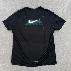 Nike Miler Men Short-Sleeve Graphic Running Top T-Shirt Black Small HV3997-010 M
