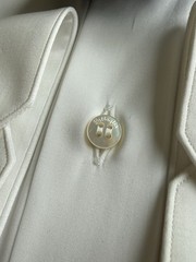 Battaglia Beverly Hills Shirt 15/38 White Long Sleeve Cotton MOP Buttons