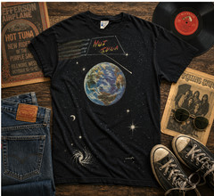 Vintage Hot Tuna Space Tour Band T-Shirt USA Large Jorma Kaukonen 1980s
