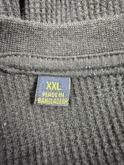 Jachs MFG Men’s XXL Waffle Knit Thermal Shirt Black Long Sleeve Crewneck Cotton