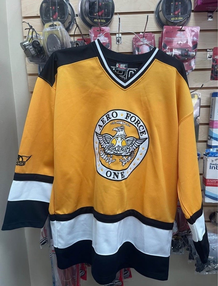 Vintage Aerosmith Aero Force One 2003 Boston Hockey Jersey Shirt