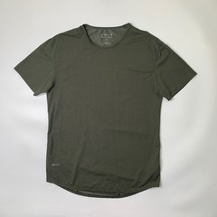 BYLT Shirt Mens L Large Army Green Pulse Drop Cut Short Sleeve Muscle Athletic