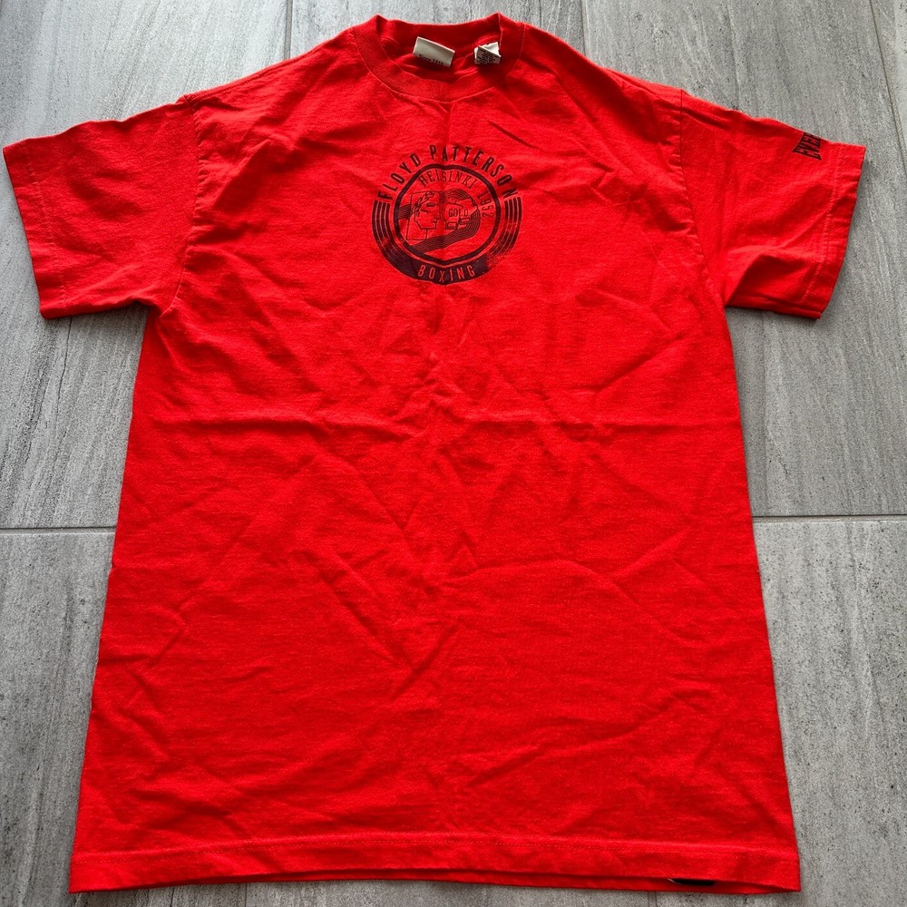 Vintage Everlast Floyd Patterson Helsinki 1952 Boxing Tee Red USA Large