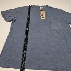 Hanes Archroma Blue Pocket T-Shirt Men’s Large Slub Cotton Crew Neck Casual…
