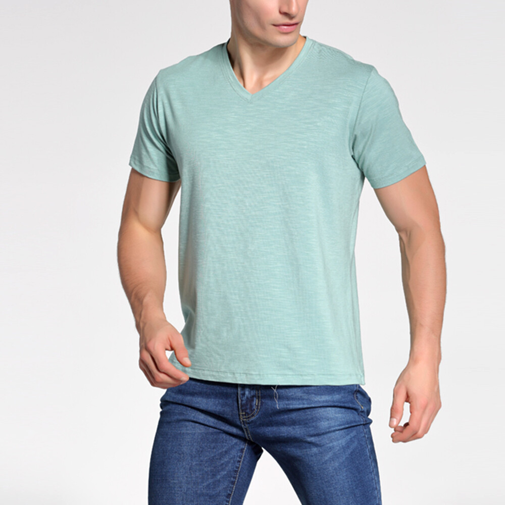 Men’s Ultra Soft Bamboo Viscose T Shirt Short Sleeve Casual Tee Tops Green