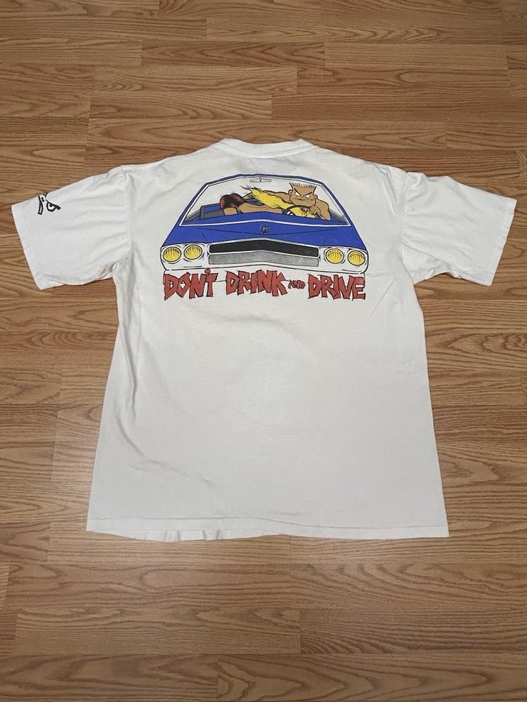 Vintage Rare Bad Boy Club Don’t Drink And Drive Shirt Fits Large/ XL White