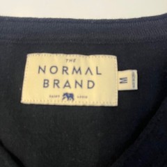 The Normal Brand Mens V-Neck Long Sleeve Shirt Top Casual Size M Preppy Office
