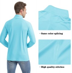 UPF50+ Men’s Sun Protection UV Shirts 1/4 Zip Long Sleeve Performance Golf Tops