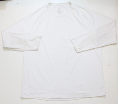 XL George White Solid Long Sleeve Polyester Spandex Crewneck T-Shirt Top M24