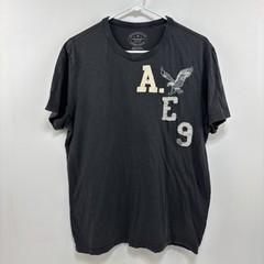 American Eagle TShirt Mens L Gray Athletic Fit Classic USA Preppy Y2K Grunge