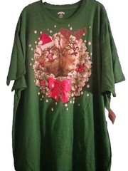 Holiday Time Cats Christmas Wreath T-Shirt UNISEX NWT NEW Mens SZ XL