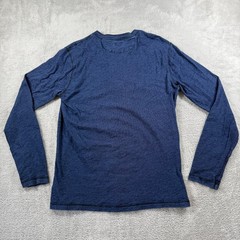 Faherty Brand Shirt Mens M Indigo Blue Long Sleeve Henley Tee Casual Preppy
